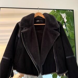 SOLD  Zara Women's Black Teddy Jacket